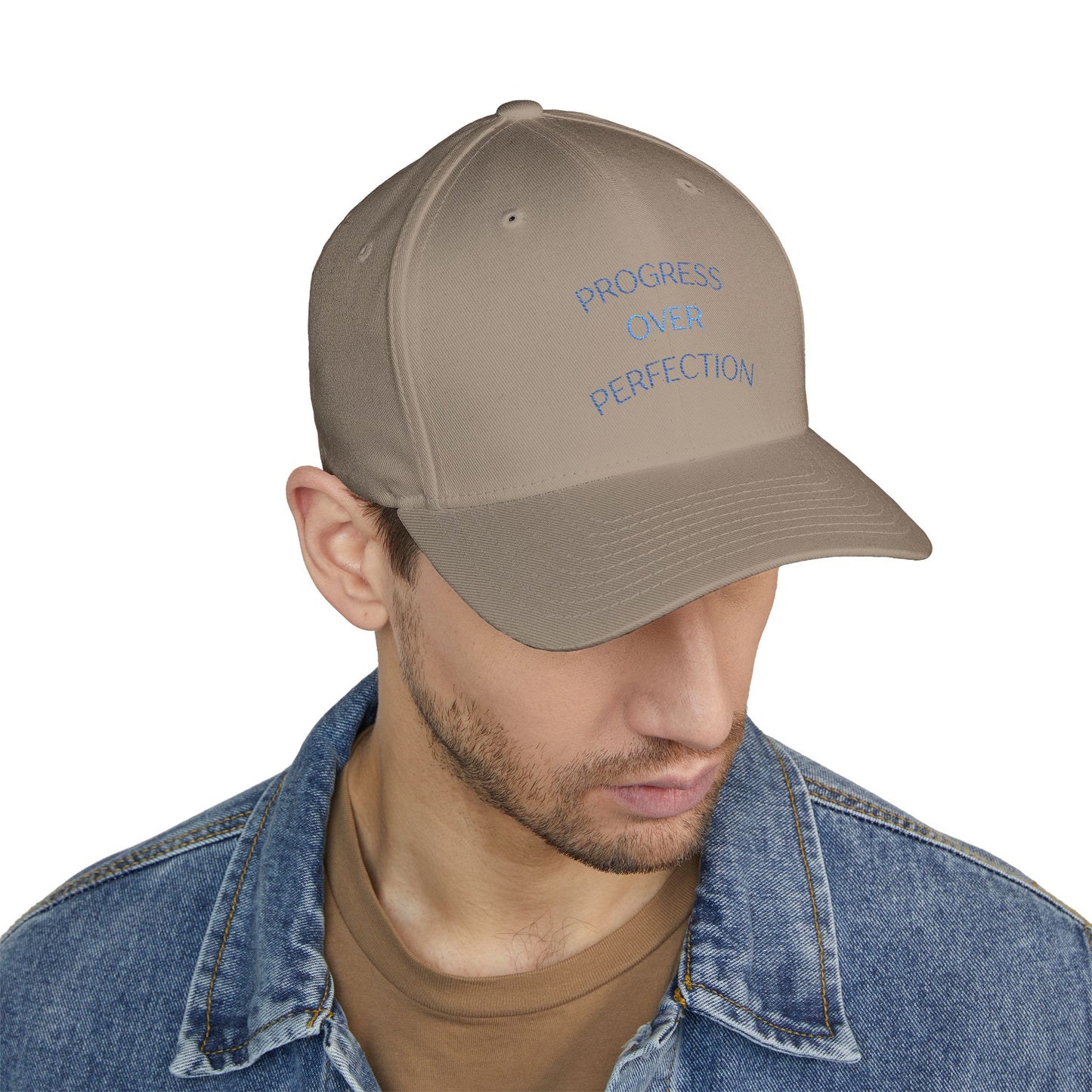 Practice Over Perfection Closed-Back Structured Cap (Embroidery)