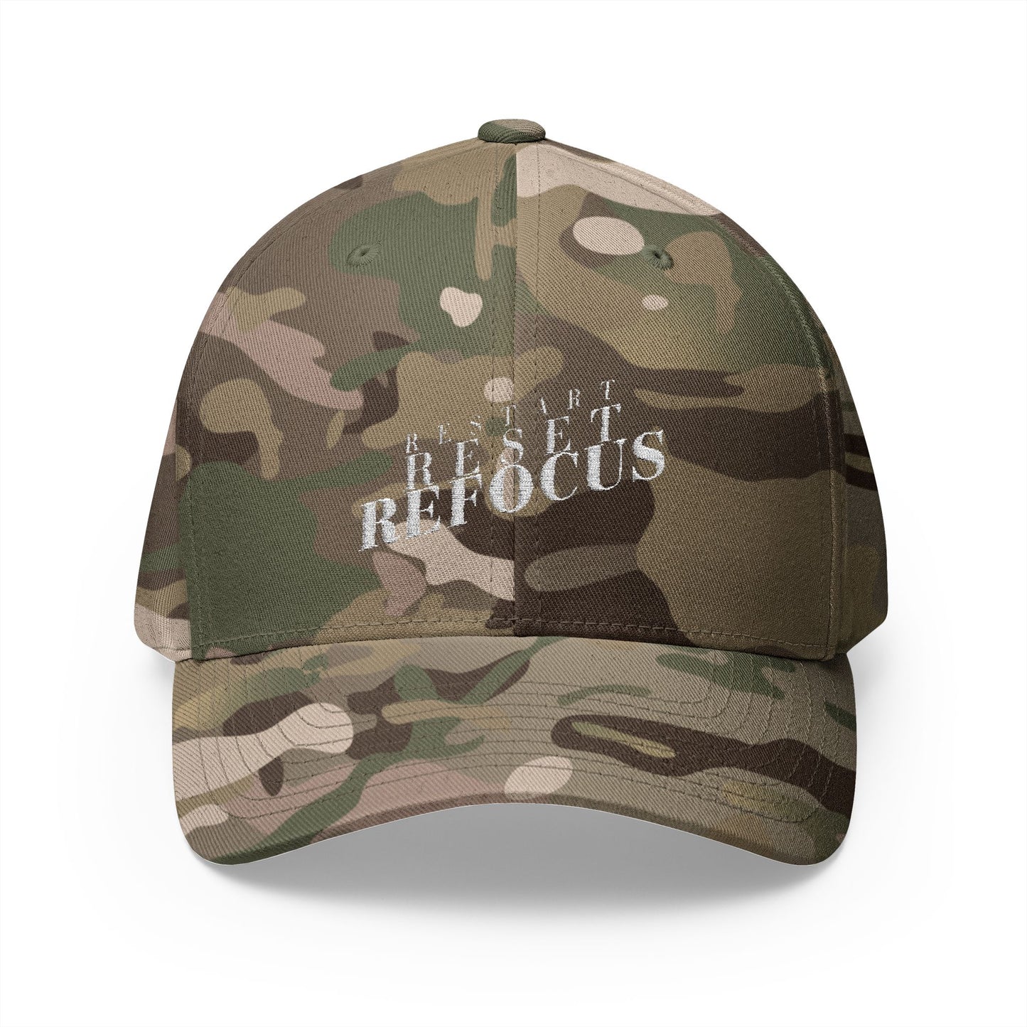 Restart Reset Refocus Closed-Back Structured Cap (Embroidery)