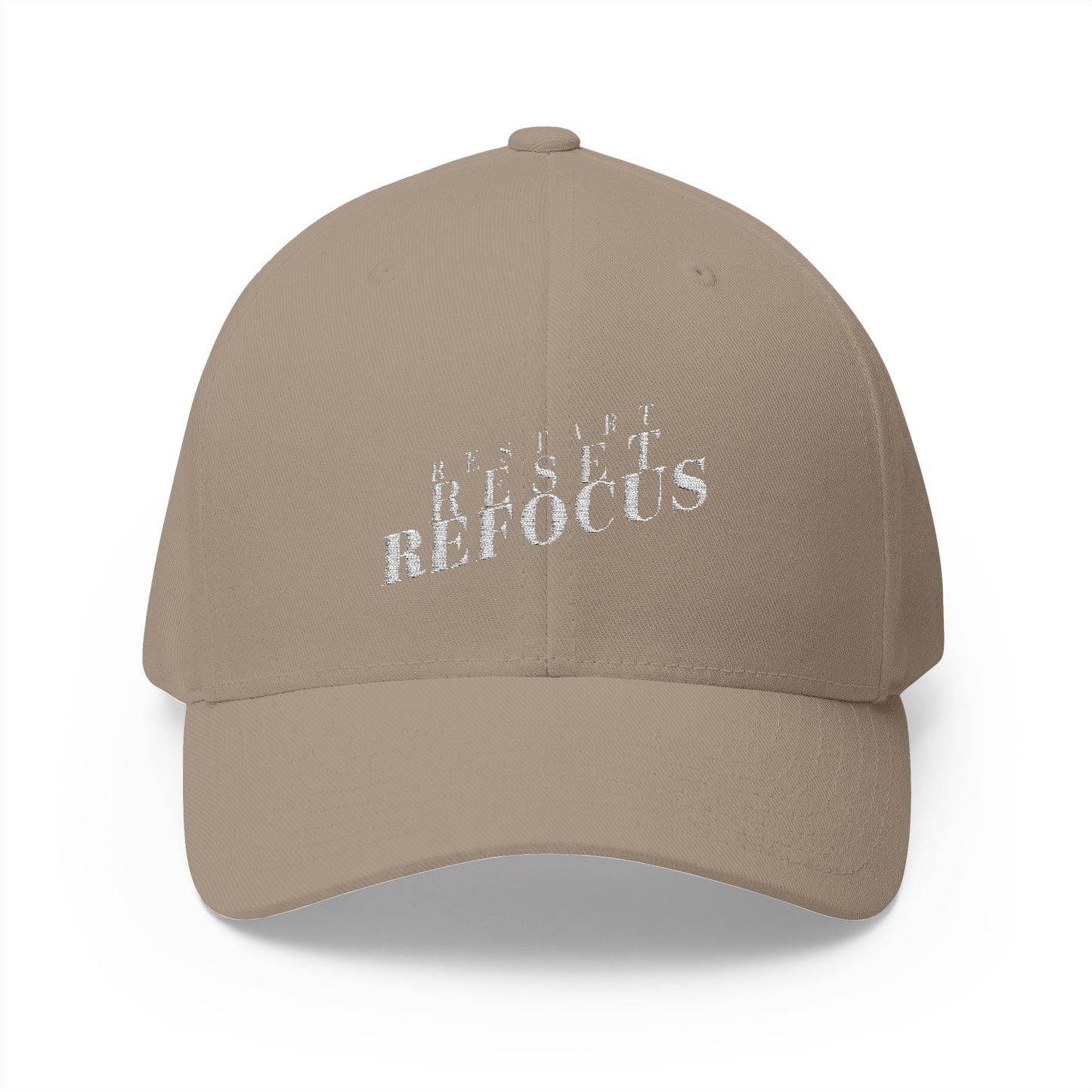 Restart Reset Refocus Closed-Back Structured Cap (Embroidery)