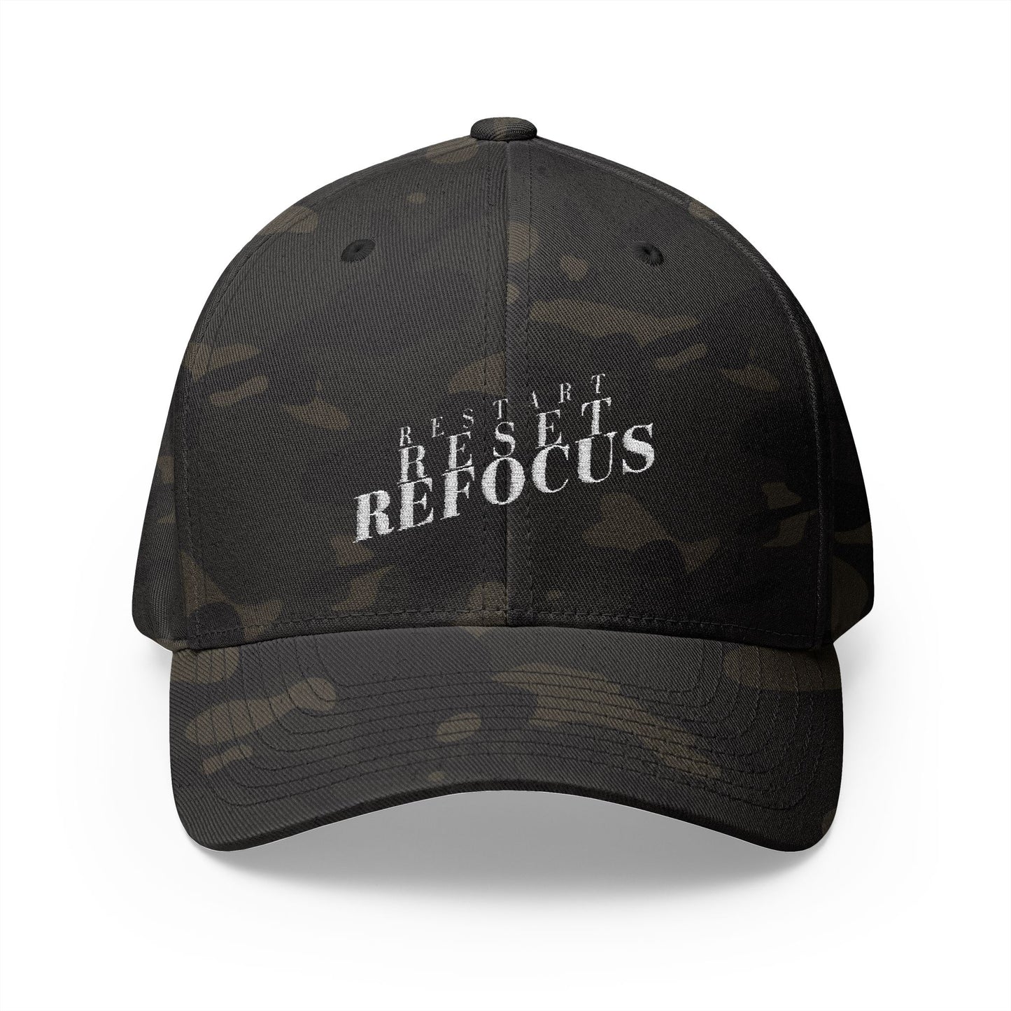 Restart Reset Refocus Closed-Back Structured Cap (Embroidery)