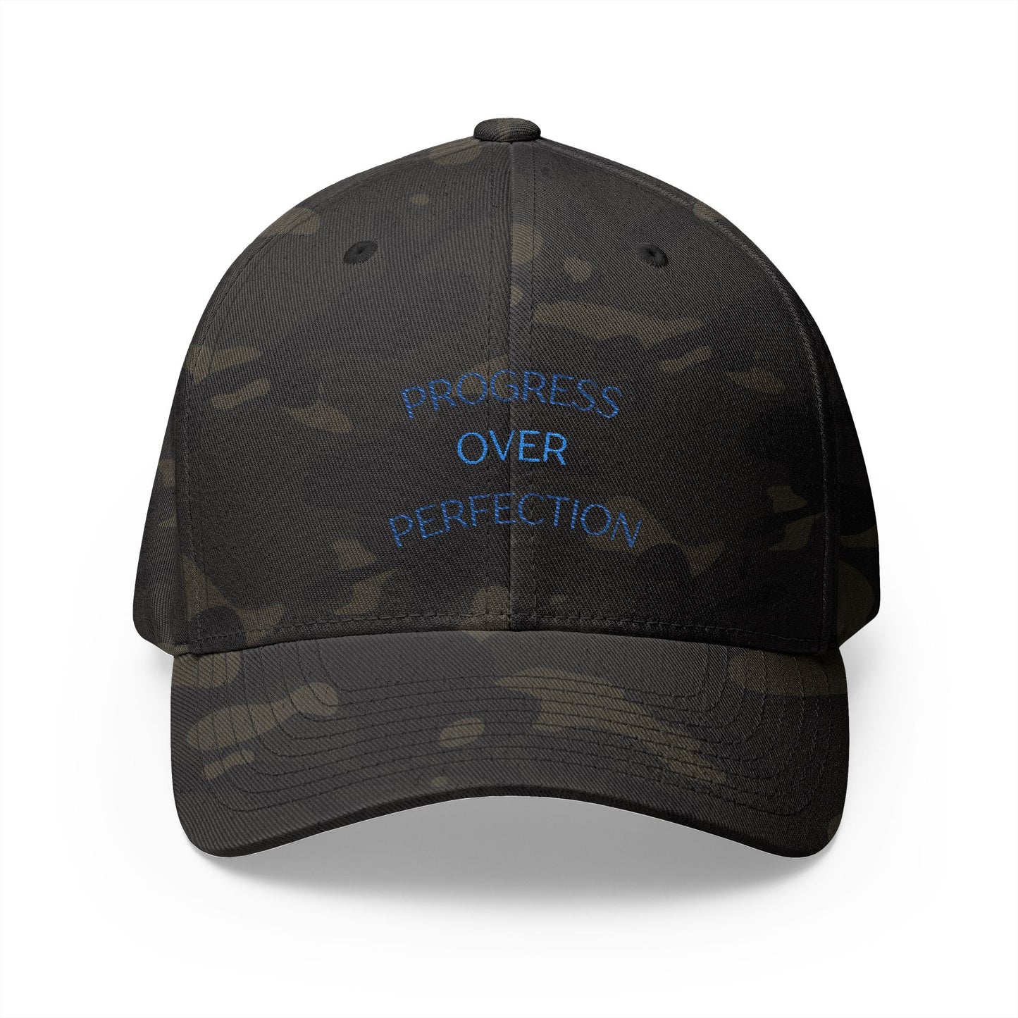 Practice Over Perfection Closed-Back Structured Cap (Embroidery)