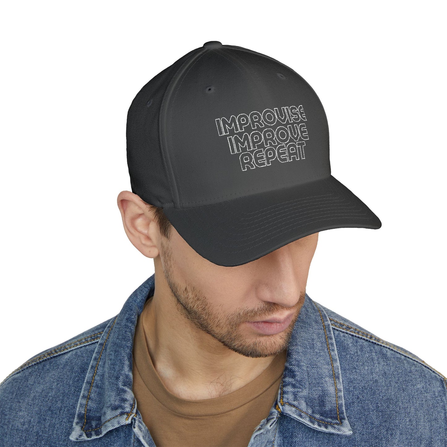 Improve Improvise Repeat Closed-Back Structured Cap (Embroidery)