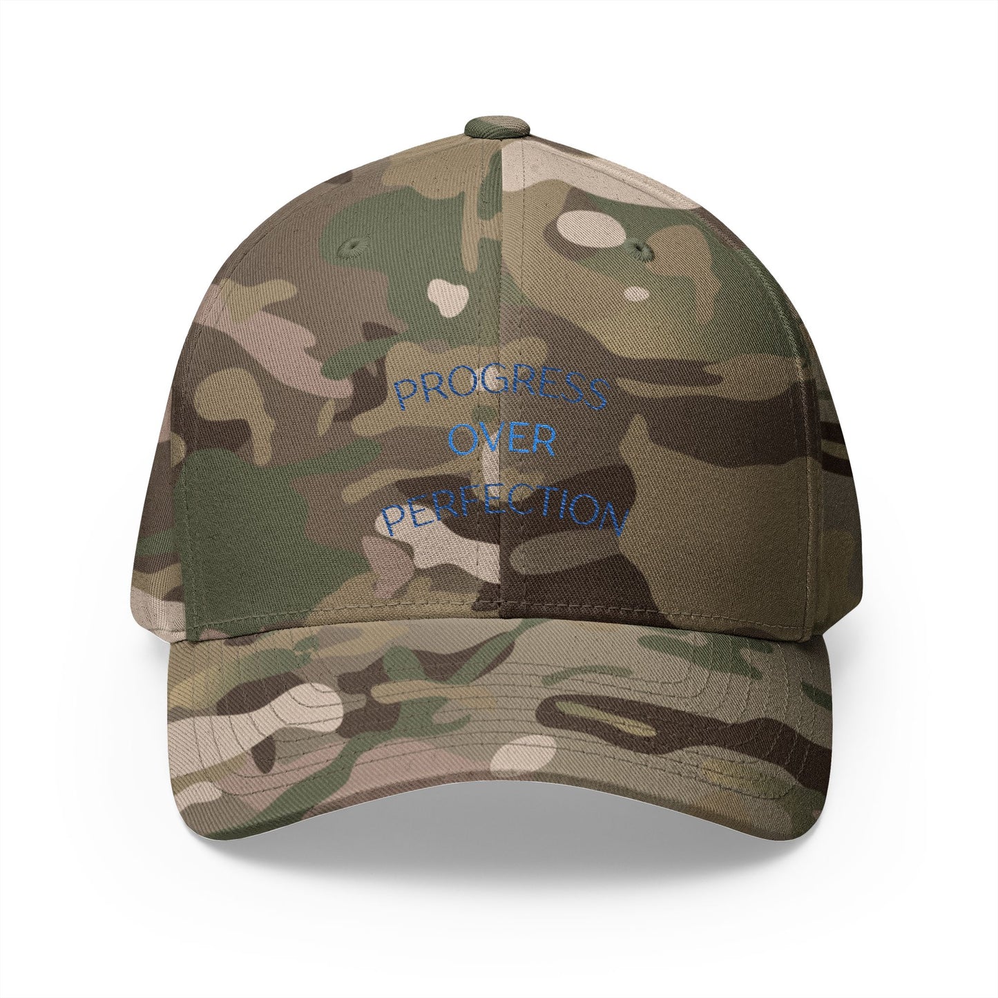 Practice Over Perfection Closed-Back Structured Cap (Embroidery)