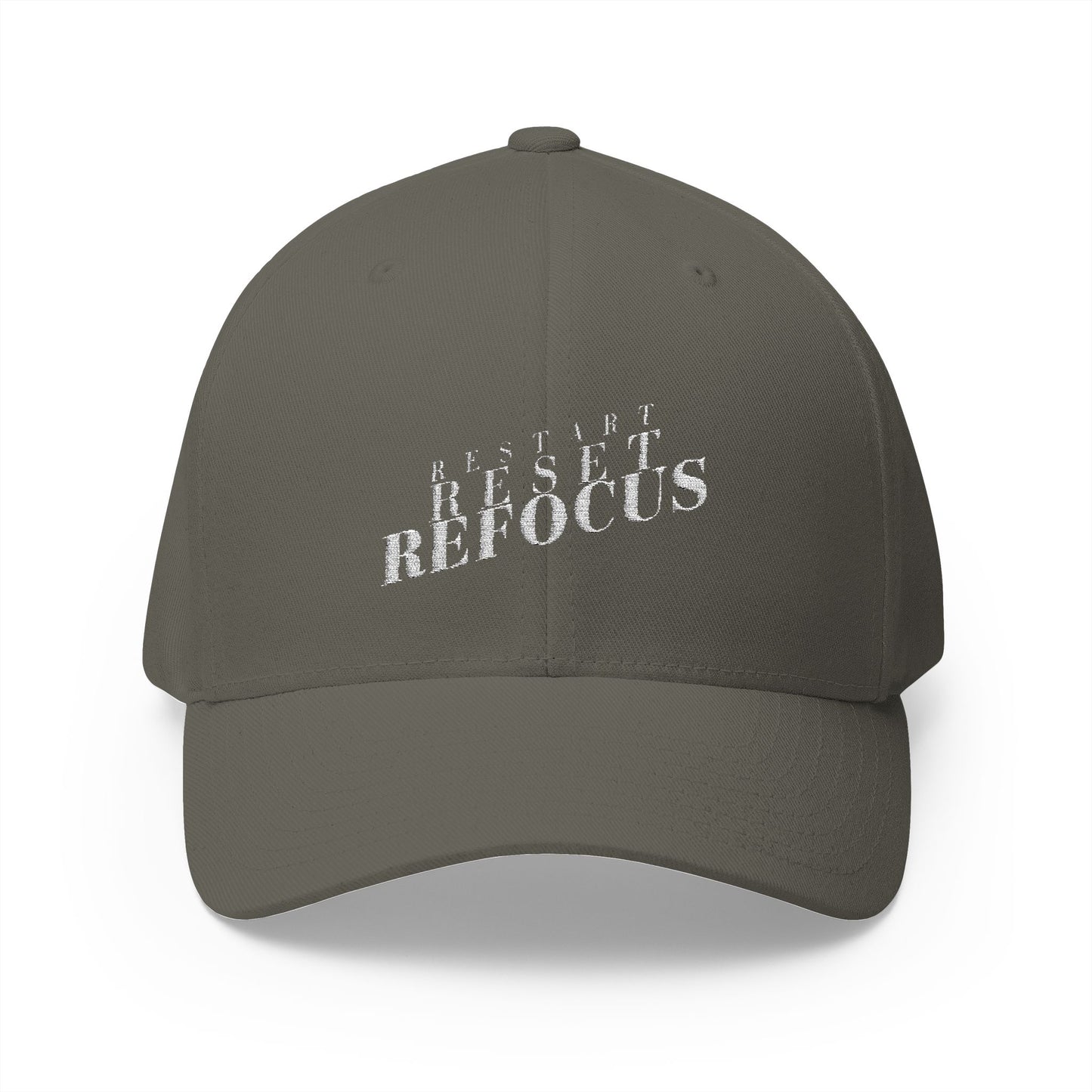Restart Reset Refocus Closed-Back Structured Cap (Embroidery)