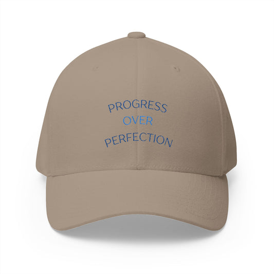 Practice Over Perfection Closed-Back Structured Cap (Embroidery)
